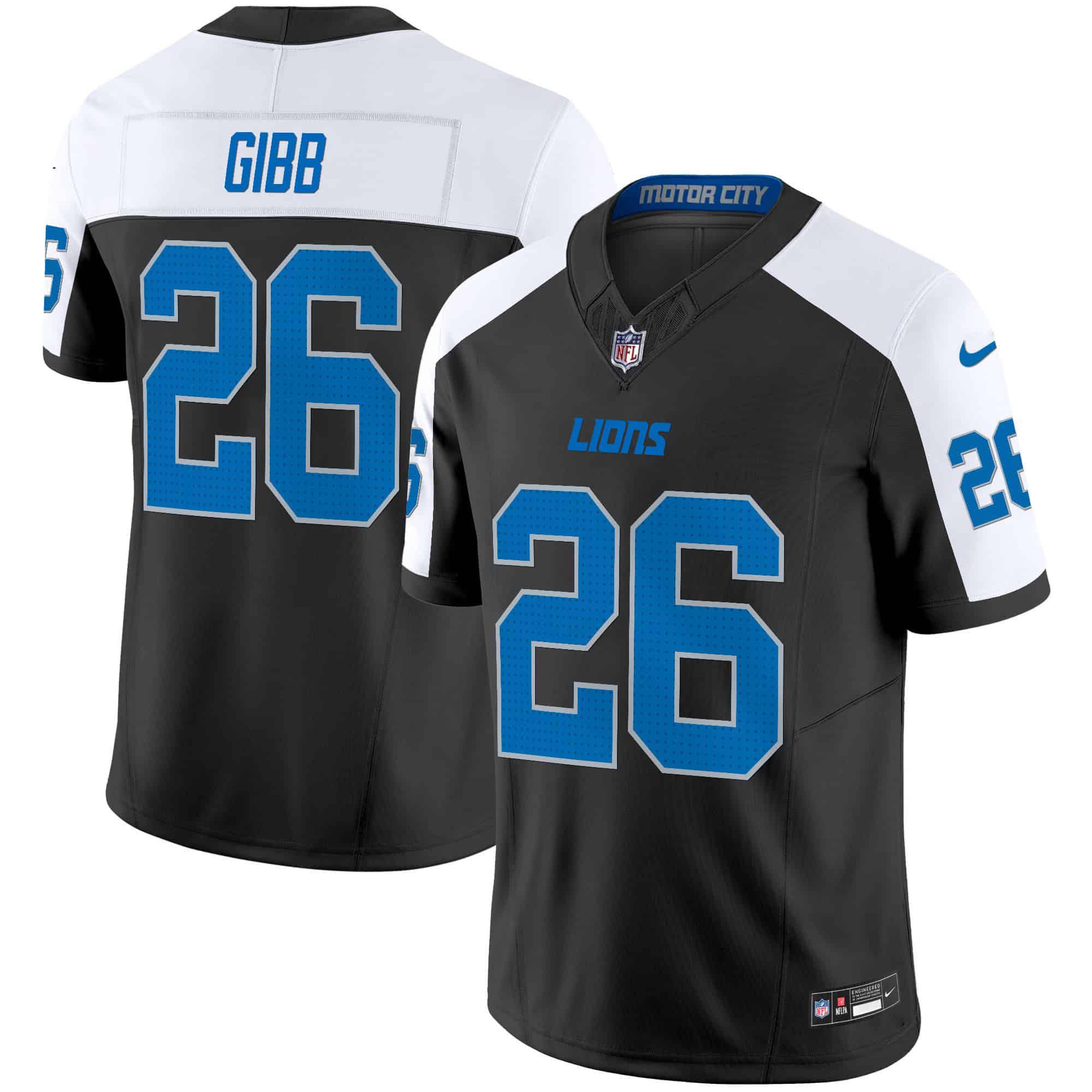 Men Detroit Lions #26 Gibb Black 2024 Nike Vapor Limited NFL Jersey